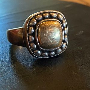 James Avery silver and 14k gold beaded dome ring